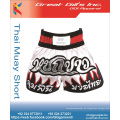Pantalones cortos de boxeo tailandeses de mma muay con estampado satinado 100% poliéster de la ropa de boxeo para hombres